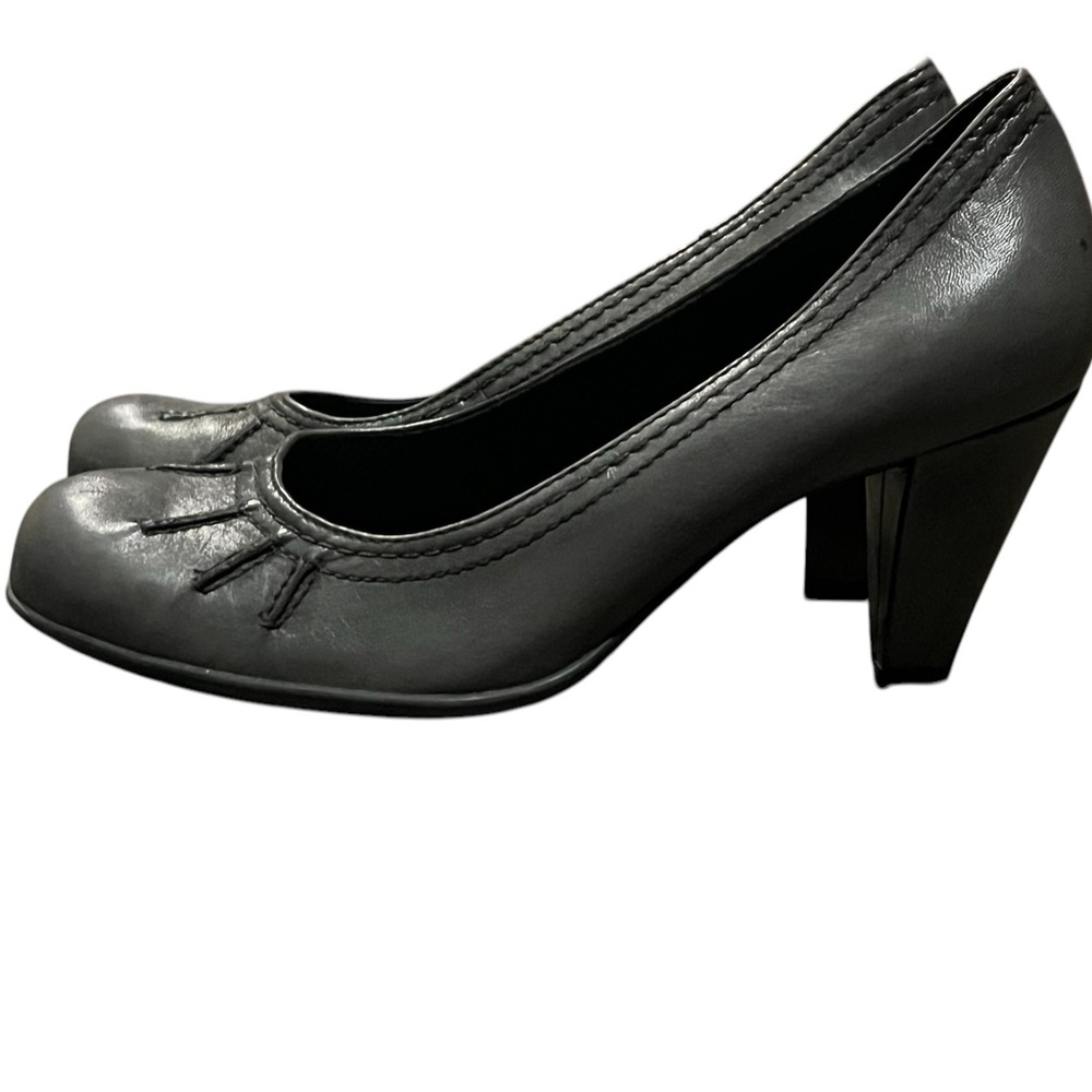 Grey Leather High Heels by Natural